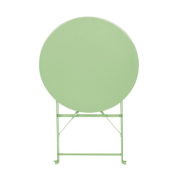 Bolero Round Pavement Style Steel Folding Table Light Green 595mm - Image 2