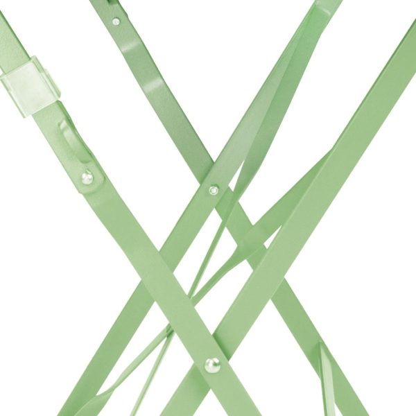 Bolero Round Pavement Style Steel Folding Table Light Green 595mm - Image 4