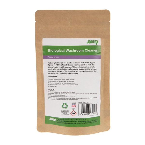 Jantex Green Biological Washroom Cleaner Sachets (Pack of 10) - Image 4