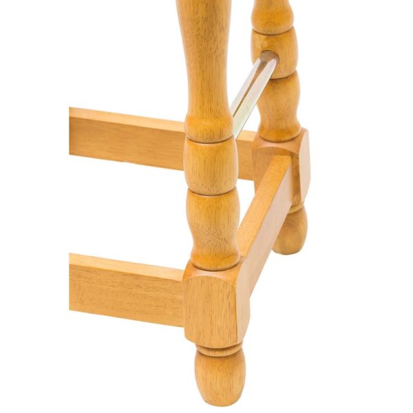 Classic Soft Oak High Bar Stool with Red Diamond Seat (Pack of 2) - Image 2