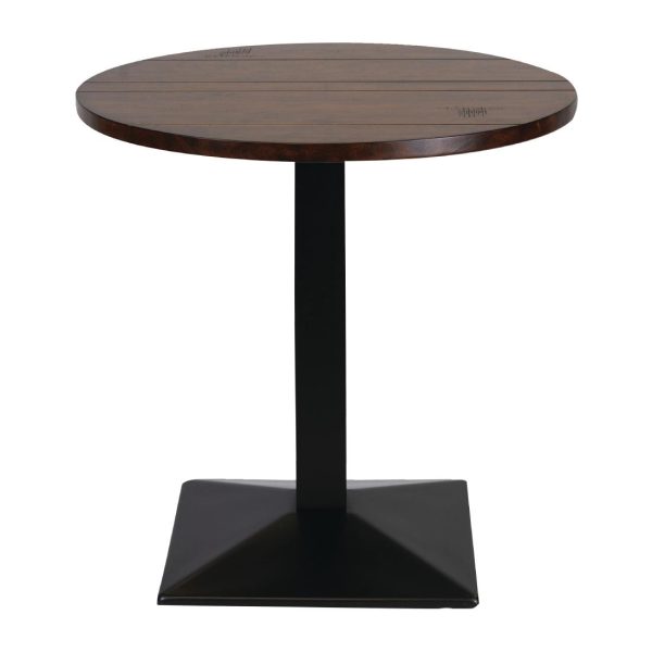 Turin Metal Base Pedestal Round Table with Vintage Top 760mm - Image 2
