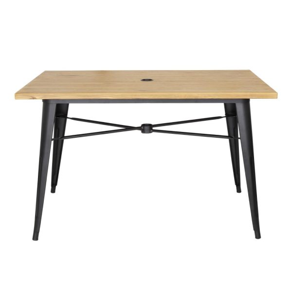 Bolero Complete Outdoor Table 120x76x76cm - Light Wood - Image 2