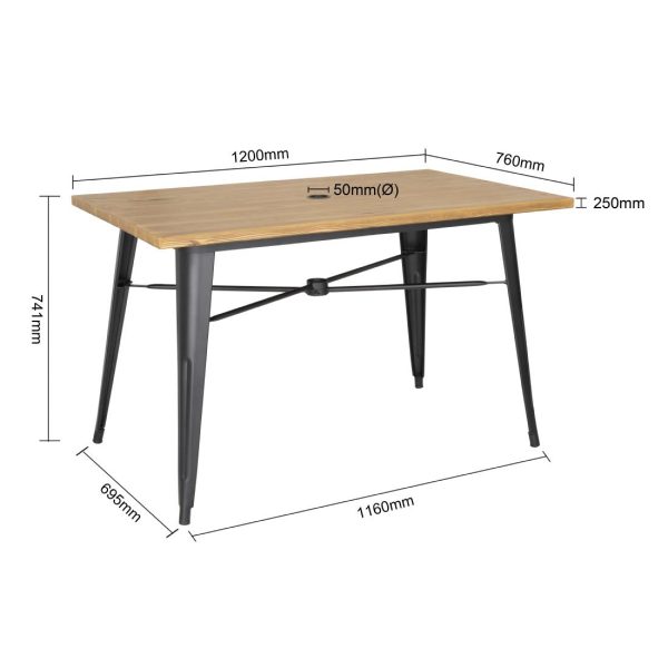Bolero Complete Outdoor Table 120x76x76cm - Light Wood - Image 7