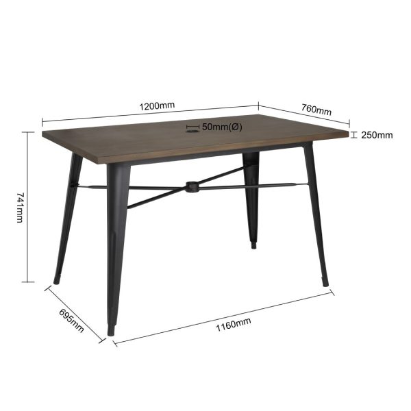 Bolero Complete OutdoorTable 120x76x76cm - Dark Wood - Image 7