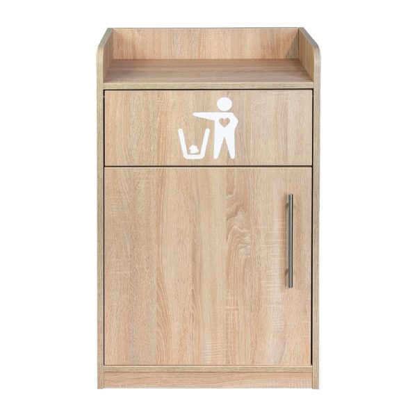 Litter Bin and Tray Stand Oak Finish - Image 4