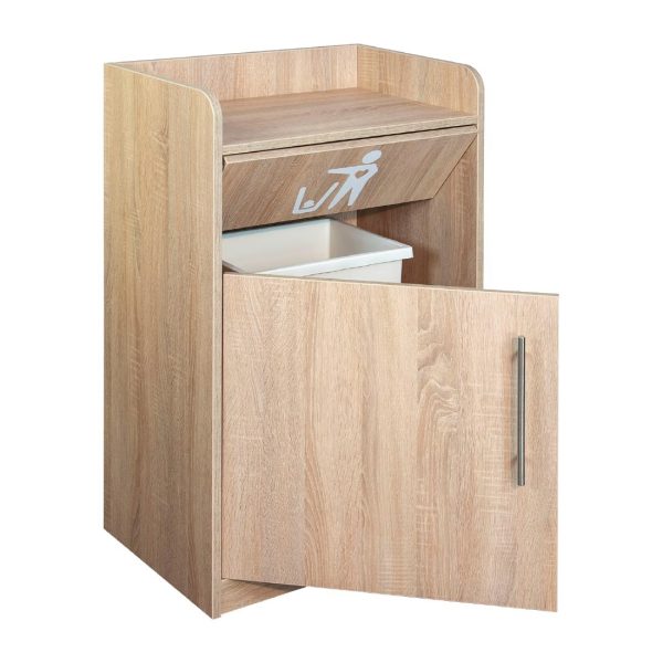 Litter Bin and Tray Stand Oak Finish - Image 5