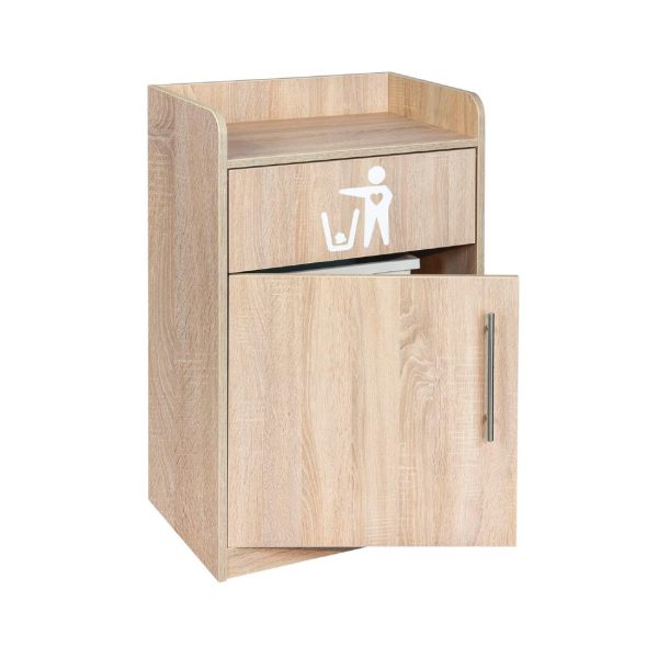 Litter Bin and Tray Stand Oak Finish - Image 6