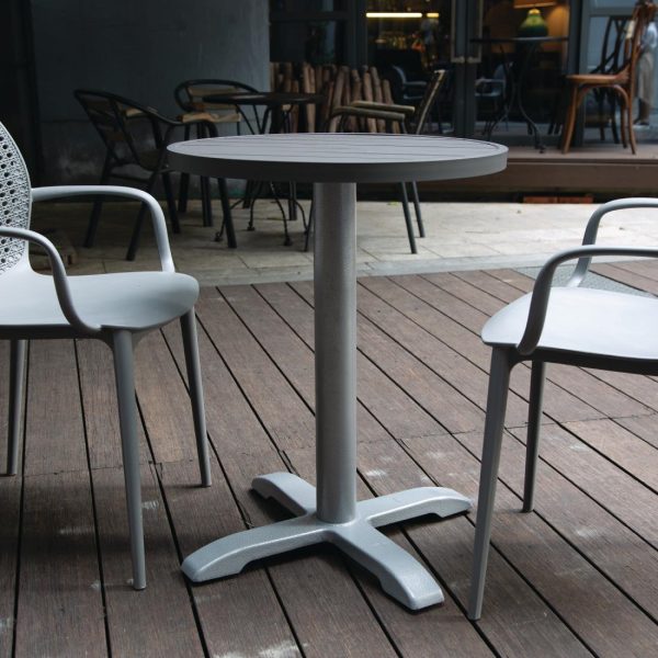 Bolero Aluminium Round Table Top Dark Grey 580mm - Image 5