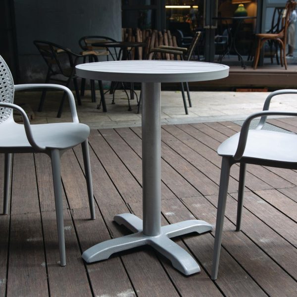 Bolero Aluminium Round Table Top Light Grey 580mm - Image 5