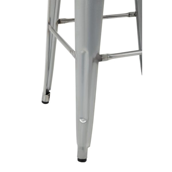 Bolero Bistro High Stools with Wooden Seat Pad Galvanised Steel (Pack of 4) - Image 7