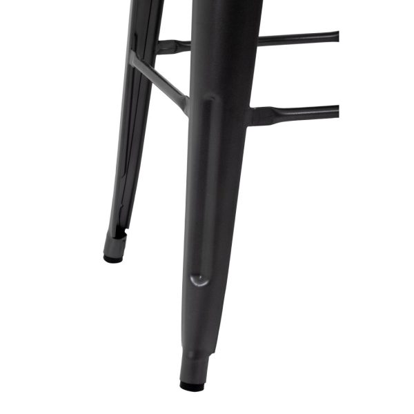 Bolero Bistro High Stools with Wooden Seat Pad Gun Metal (Pack of 4) - Image 6