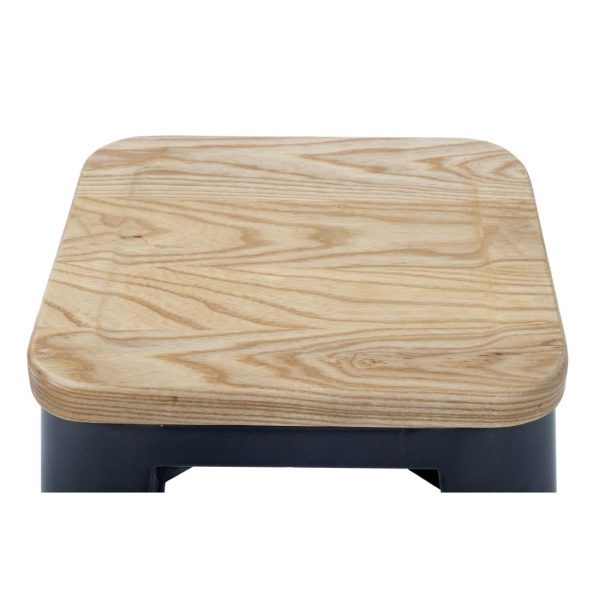 Bolero Bistro High Stools with Wooden Seat Pad Gun Metal (Pack of 4) - Image 7