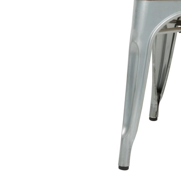 Bolero Bistro Side Chairs with Wooden Seat Pad Galvanised Steel (Pack of 4) - Image 6