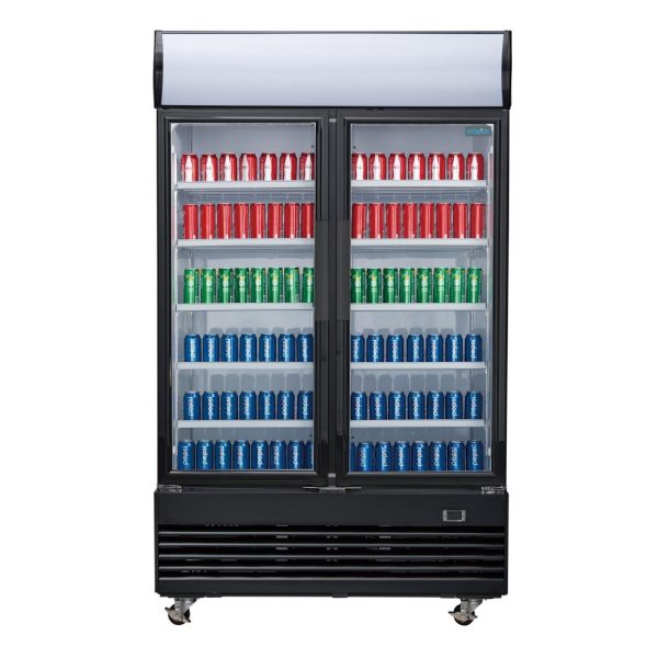 Polar G-Series Upright Hinged Door Display Cooler with Light Box 950Ltr Black - Image 6