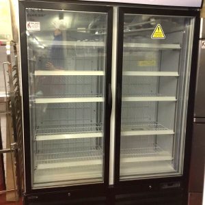 Tefcold Upright Double Glass Door Display Freezer Light Canopy Catering