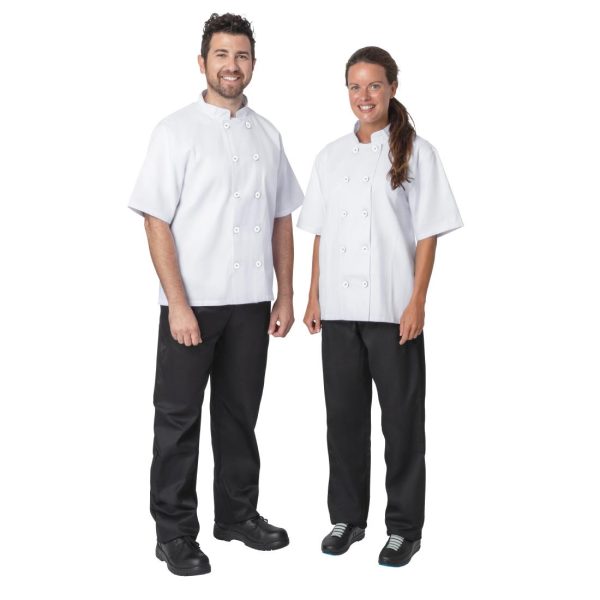 Nisbets Essentials Short Sleeve Chef Jacket White (Pack of 2) - Image 2
