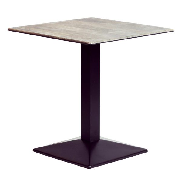 Turin Metal Base Square Dining Table with Laminate Top Concrete 600mm