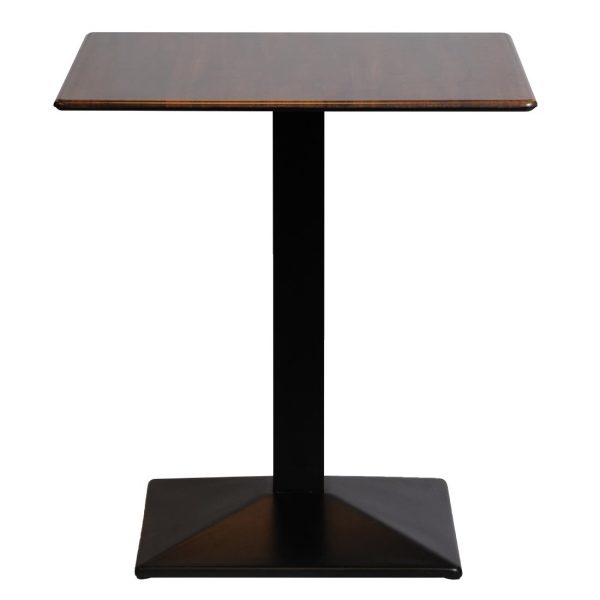 Turin Metal Base Square Dining Table with Laminate Top Walnut 600mm - Image 2