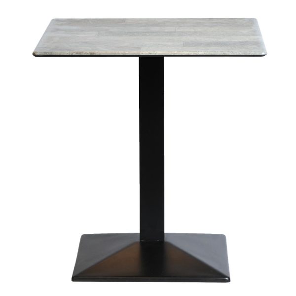 Turin Metal Base Square Dining Table with Laminate Top Concrete 700mm - Image 2