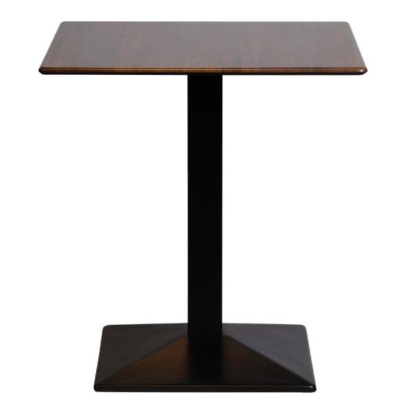 Turin Metal Base Square Dining Table with Laminate Top Walnut 700mm - Image 2