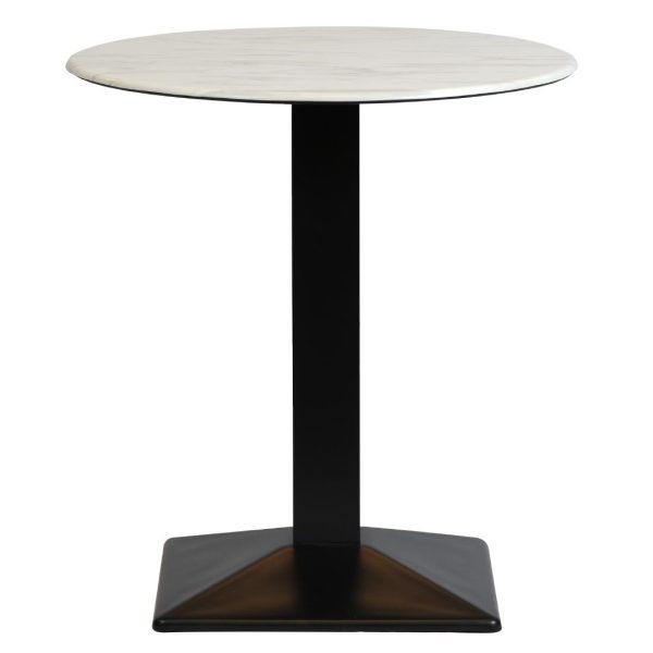 Turin Metal Base Round Dining Table with Laminate Top Marble 600mm - Image 2
