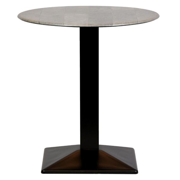 Turin Metal Base Round Dining Table with Laminate Top Concrete 600mm - Image 2