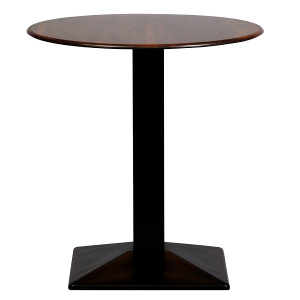 Turin Metal Base Round Dining Table with Laminate Top Walnut 600mm - Image 2