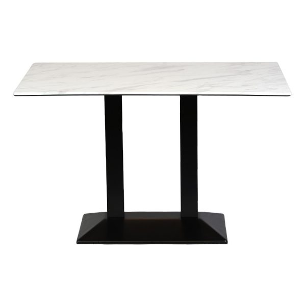 Turin Metal Base Rectangular Dining Table with Laminate Top Marble 1200x700mm - Image 2