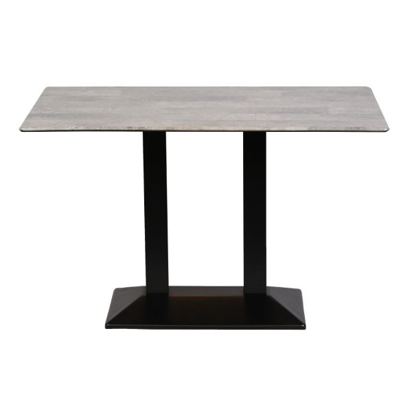 Turin Metal Base Rectangular Dining Table with Laminate Top Concrete 1200x700mm - Image 2