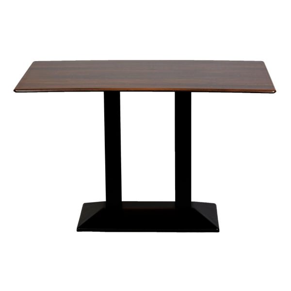 Turin Metal Base Rectangular Dining Table with Laminate Top Walnut 1200x700mm - Image 2