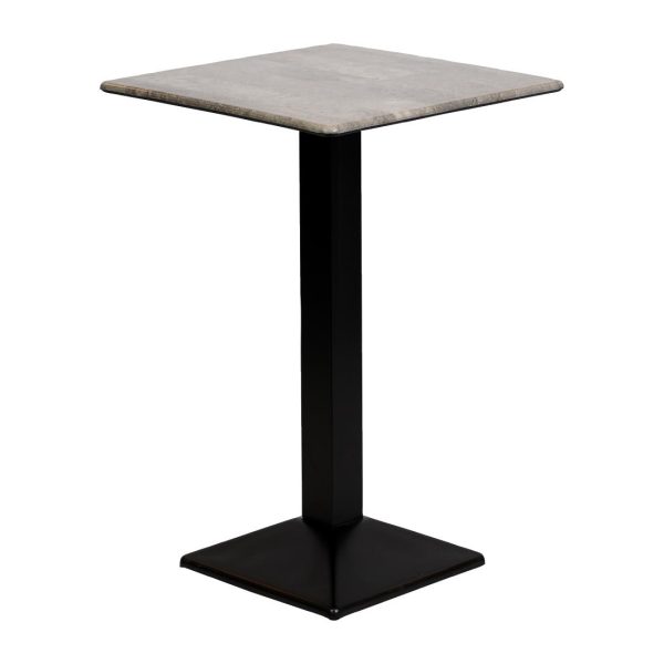 Turin Metal Base Square Poseur Table with Laminate Top Concrete 600mm - Image 2