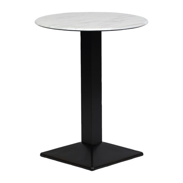 Turin Metal Base Round Poseur Table with Laminate Top Marble 600mm - Image 2