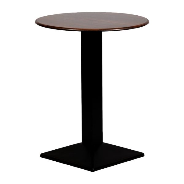Turin Metal Base Round Poseur Table with Laminate Top Walnut 600mm - Image 2