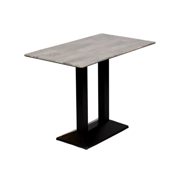 Turin Metal Base Rectangular Poseur Table with Laminate Top Concrete 1200x700mm - Image 2