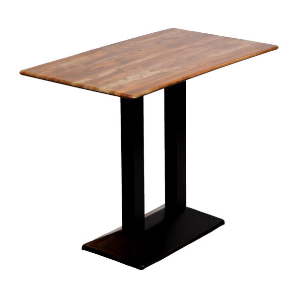 Turin Metal Base Rectangular Poseur Table with Laminate Top Planked Oak 1200x700mm - Image 2