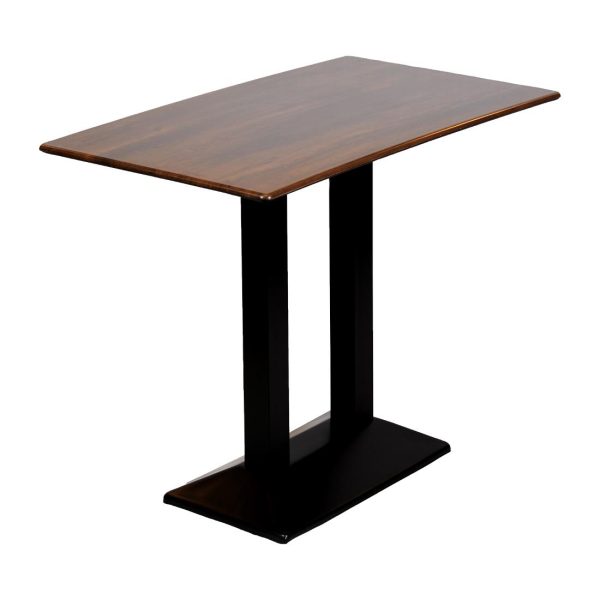 Turin Metal Base Rectangular Poseur Table with Laminate Top Walnut 1200x700mm - Image 2