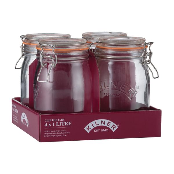 Kilner Clip Top Round Preserve Jar 1000ml (Pack of 4) - Image 2