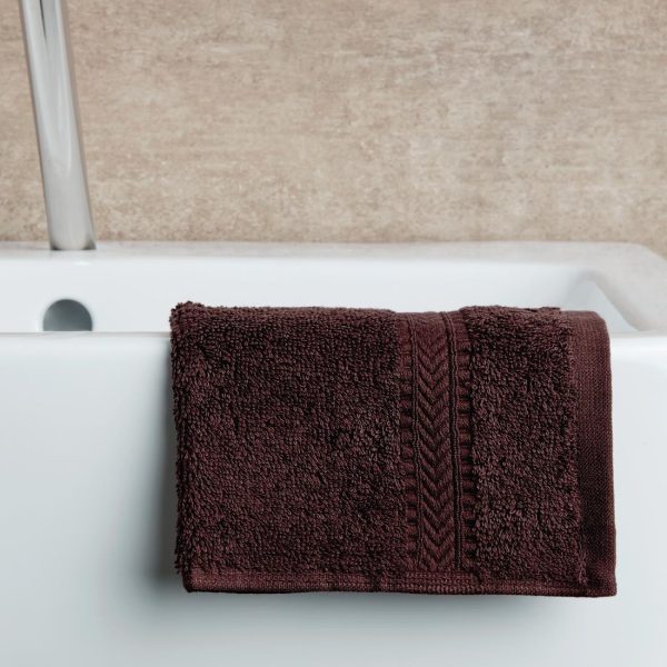 Mitre Essentials Nova Face Cloth Chocolate (Pack of 10)