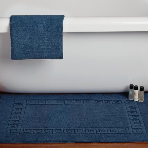 Mitre Essentials Nova Bath Mat Navy - Image 2