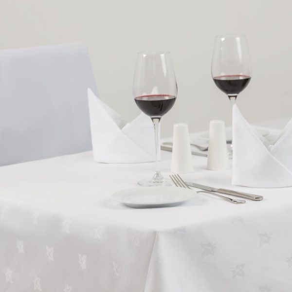 Mitre Luxury Luxor Tablecloth Ivy Leaf White 1780 x 3650mm - Image 3