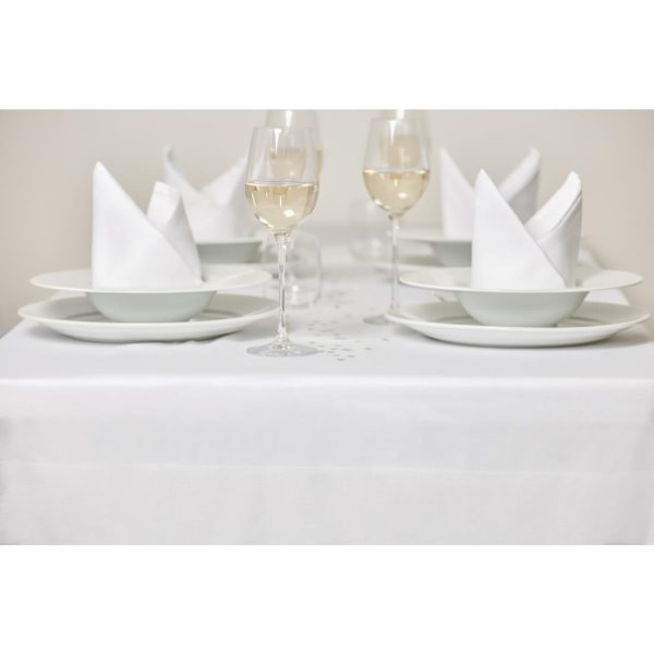 Mitre Luxury Satin Band Napkins Cotton White (Pack of 10) - Image 3