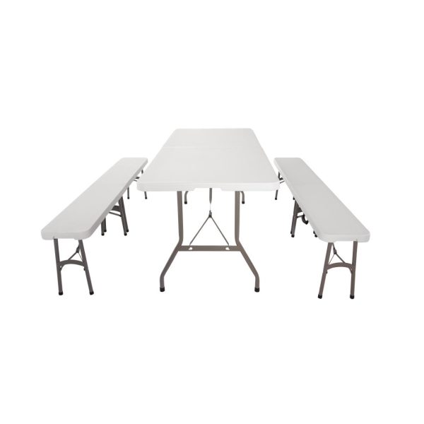 Special Offer Bolero PE Centre Folding Table 6ft with Two Folding Benches - Image 6