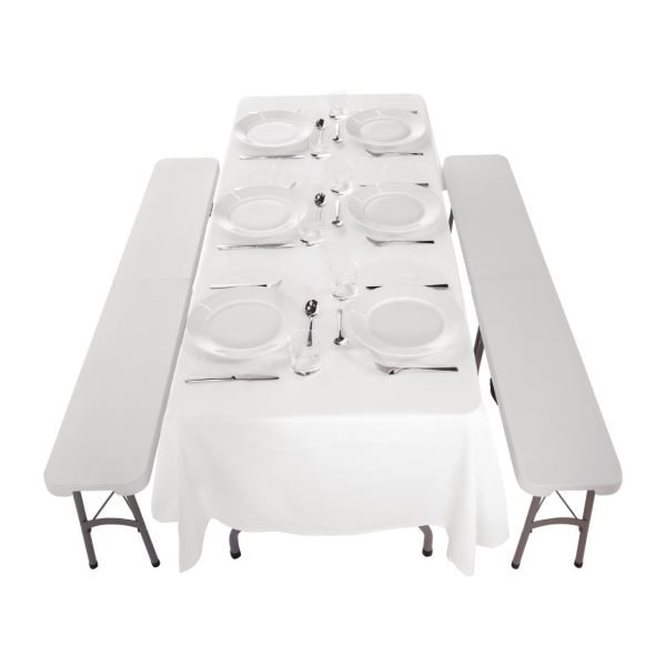 Special Offer Bolero PE Centre Folding Table 6ft with Two Folding Benches - Image 5
