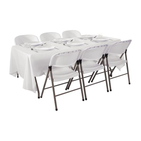 Special Offer Bolero PE Centre Folding Table 6ft with Six Folding Chairs - Image 5