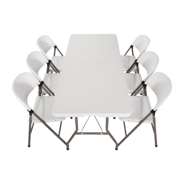 Special Offer Bolero PE Centre Folding Table 6ft with Six Folding Chairs - Image 6