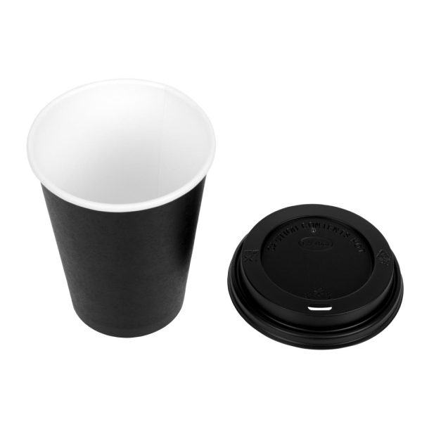 Special Offer Fiesta Recyclable Black Hot Cups and Lids 340ml (Pack of 1000) - Image 4