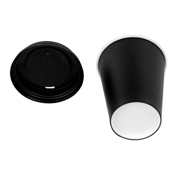 Special Offer Fiesta Recyclable Black Hot Cups and Lids 340ml (Pack of 1000) - Image 5