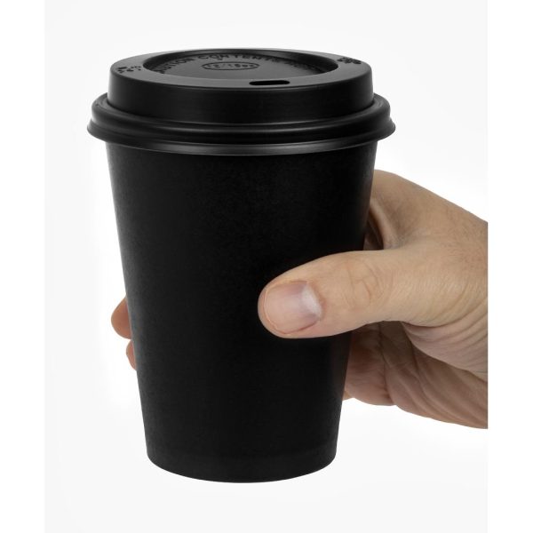 Special Offer Fiesta Recyclable Black Hot Cups and Lids 340ml (Pack of 1000) - Image 6