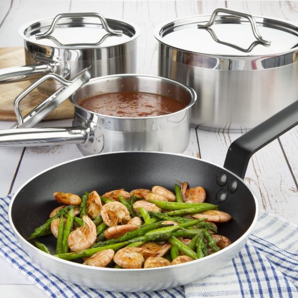 Nisbets Essentials Cook Like A Pro 4-Piece Saucepan and Frying Pan Set - Image 3