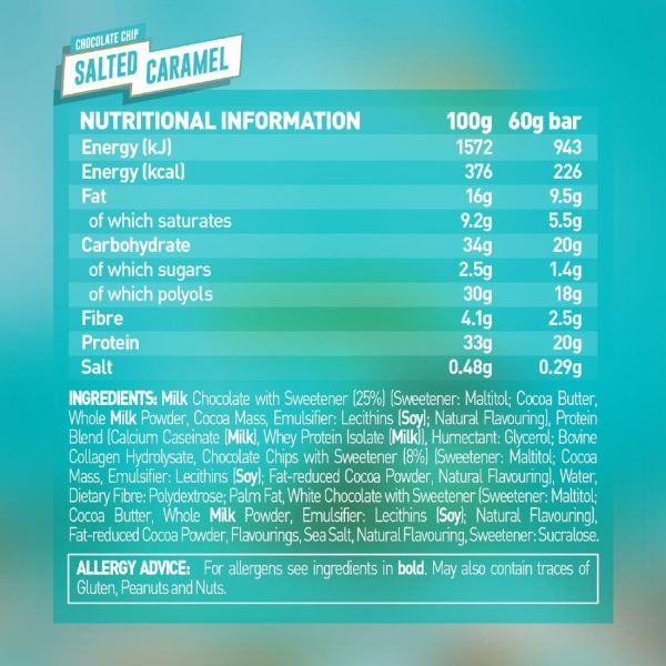 Grenade Protein Bar Choc Chip Salted Caramel 60g (Pack of 12) - Image 2
